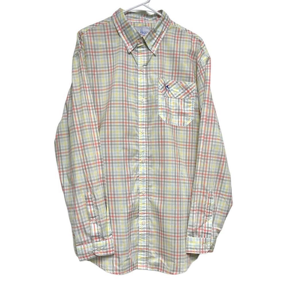 Guy Harvey Men's Pastel Plaid Button Down Shirt